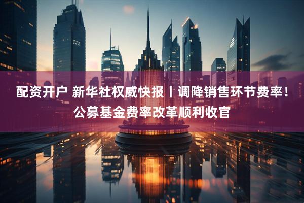 配资开户 新华社权威快报丨调降销售环节费率！公募基金费率改革顺利收官